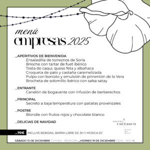 Salones Carrasco | Salons Carrasco Menu Empreses 2025